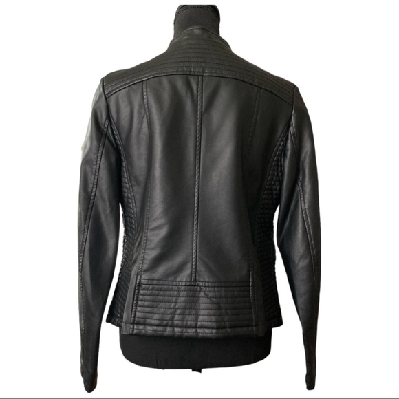 Alfani Faux Leather Moto Jacket, Size S - Picture 2 of 5